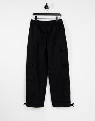 Pantalons et chinos COLLUSION Unisex - Pantalon cargo baggy style années 90 - Noir