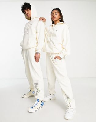 COLLUSION Unisex joggers with text print in ecru co -ord - IVORY - ASOS Price Checker