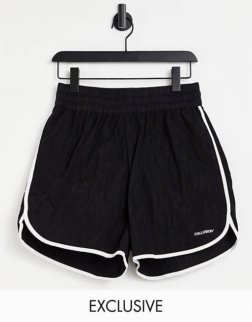 Pantaloncini sportivi in nero con profili a contrasto in Unisex Asos Sport & Swimwear Abbigliamento sportivo Shorts sportivi 