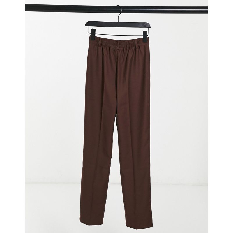 Donna fCZnr COLLUSION Unisex - Pantaloni dritti colore marrone cioccolato