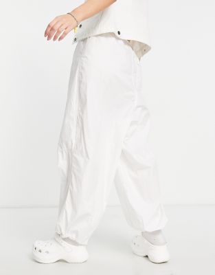 white parachute pants