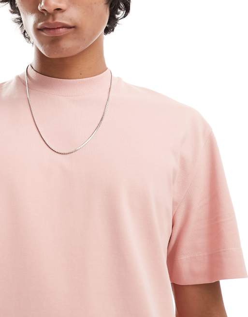 COLLUSION Unisex pink t-shirt in pique, 3 of 4