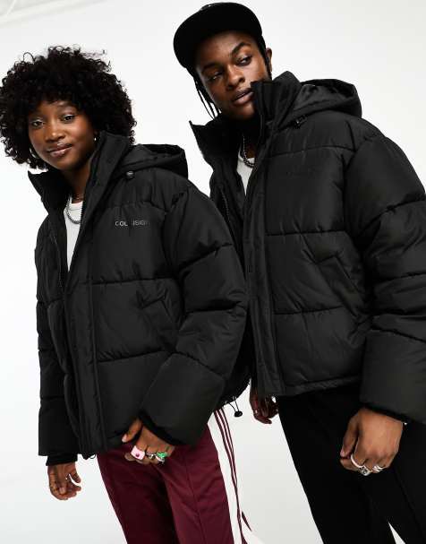 COLLUSION Unisex - Piumino nero in nylon con logo - view 1