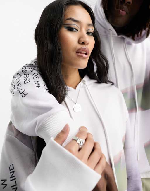 COLLUSION Unisex placement print hoodie in multi | ASOS