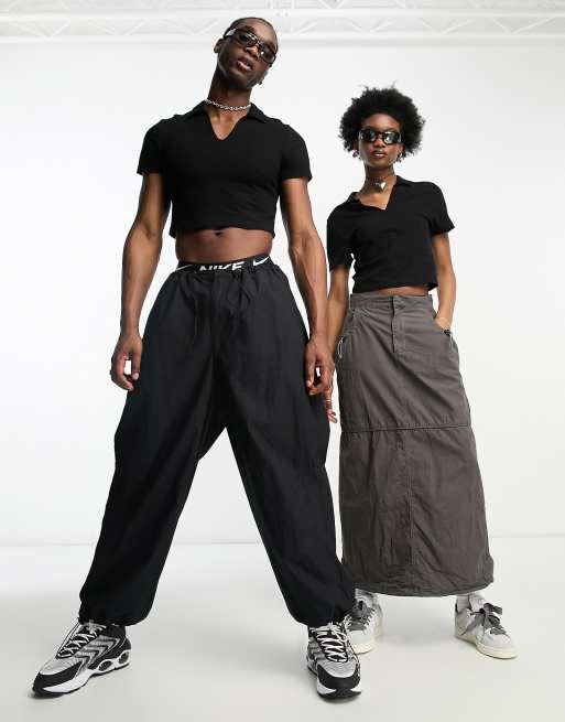 COLLUSION Unisex - Polo nera, 3 di 4