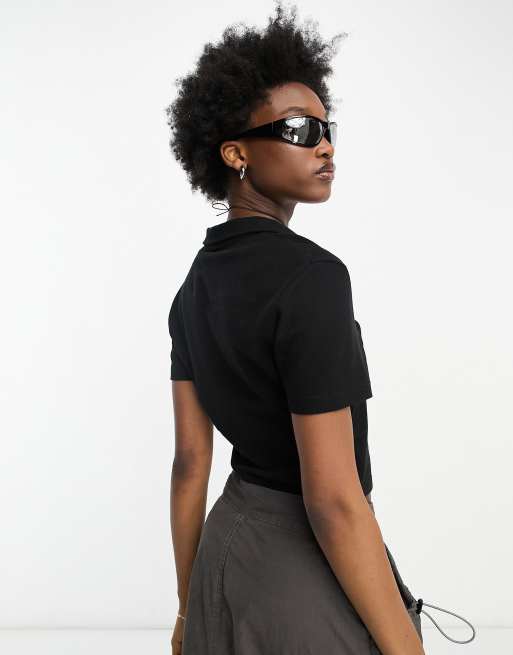 COLLUSION Unisex - Polo nera, 4 di 4
