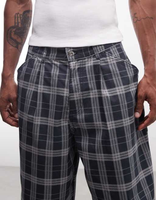 COLLUSION Unisex - Posede longline-jorts med mørke tern, 2 af 5