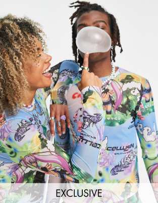 COLLUSION Unisex printed mesh body - ASOS Price Checker