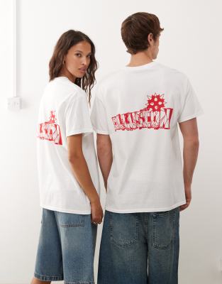 COLLUSION Unisex printed skater fit t-shirt - view 1