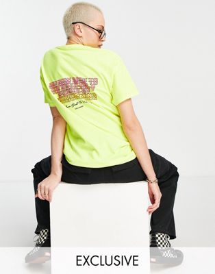 COLLUSION Unisex programming graphic oversized t-shirt in neon yellow