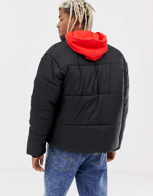 Collusion unisex puffer on sale jacket in black