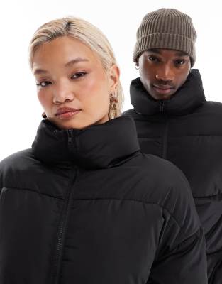 Collusion Unisex Puffer Jacket In Black