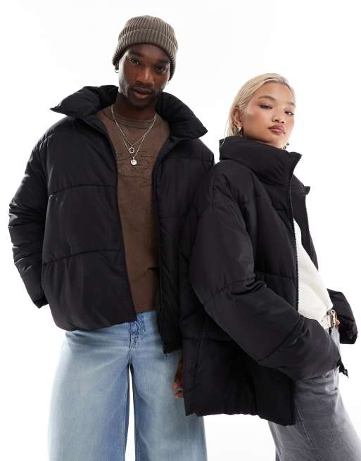 COLLUSION Unisex Puffer Jacket in Black ASOS