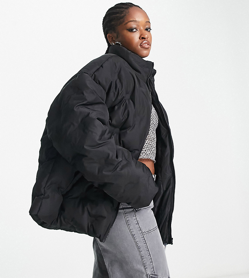 COLLUSION Unisex puffer jacket in black