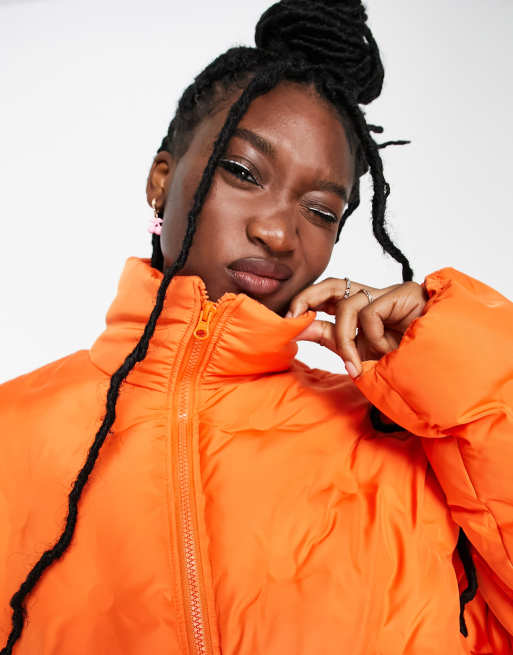 Orange womens hot sale puffer jacket