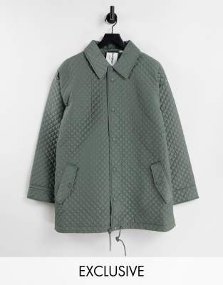 COLLUSION Unisex quilted oversized jacket in grey - ASOS Price Checker