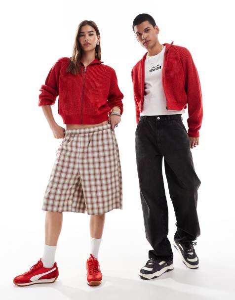 COLLUSION Unisex - Rød cardigan med lynlås - view 1