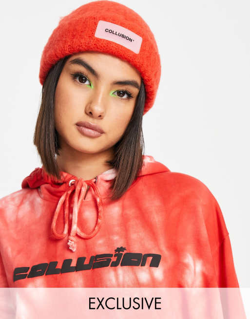 COLLUSION Unisex - Rød tekstureret hue