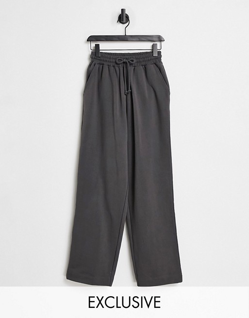 COLLUSION Unisex relaxed joggers in charcoal co-ord