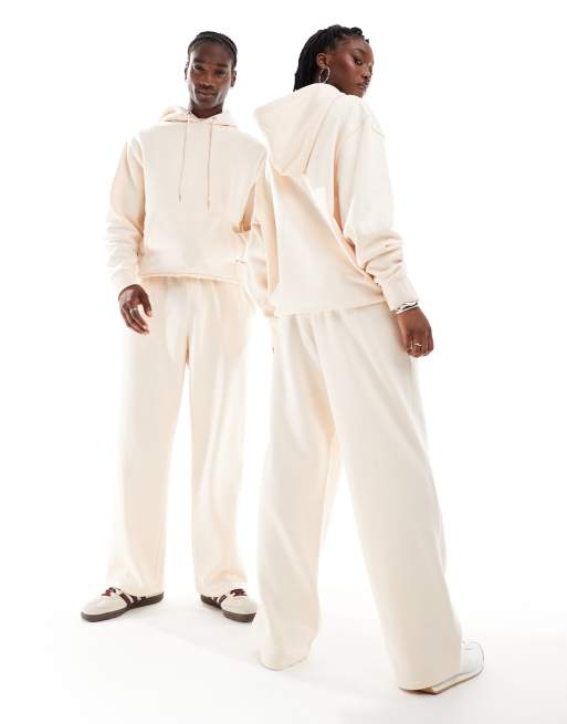 COLLUSION Unisex relaxed skate sweatpants in ecru - part of a set