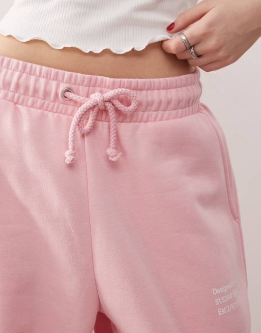 COLLUSION Unisex relaxed sweatpants with co-ordinate print in pink - part of a set, 3 of 4