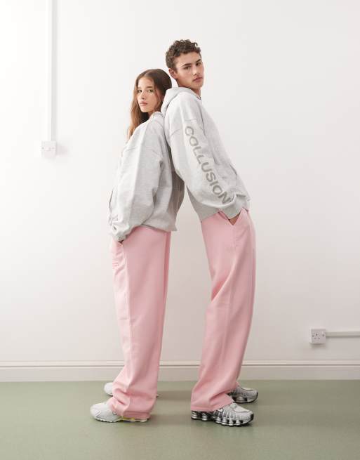 COLLUSION Unisex relaxed trackies in pink | ASOS