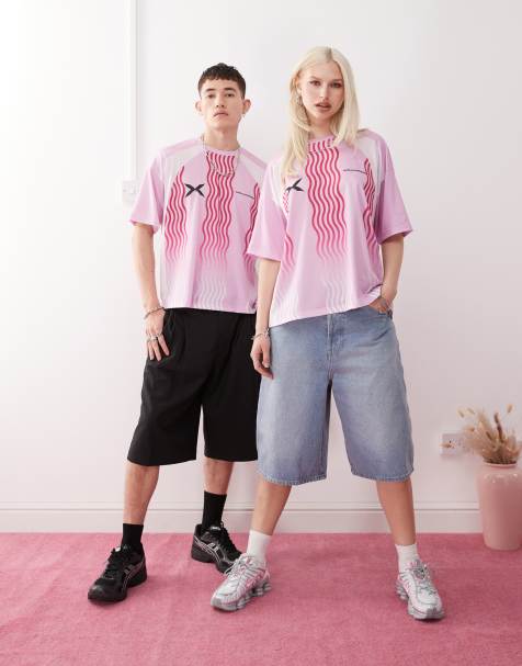 COLLUSION Unisex – Różowy top w stylu piłkarskim - view 1