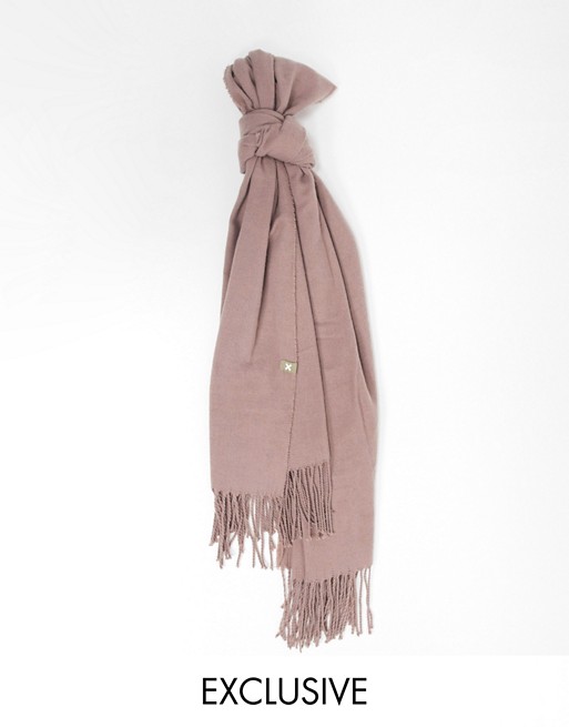 COLLUSION Unisex scarf in dusty pink