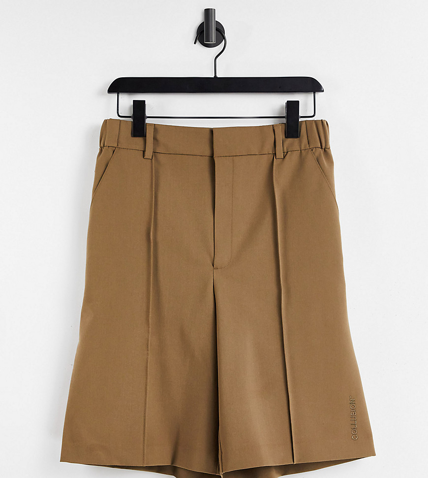 COLLUSION Unisex short in tan-Brown