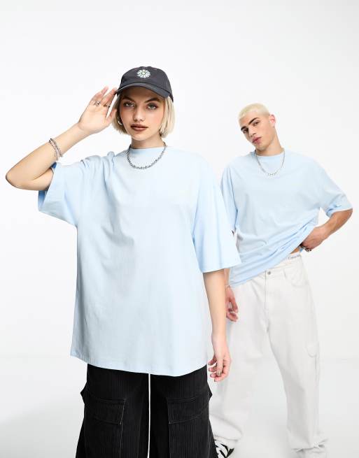 COLLUSION Unisex short sleeve logo t-shirt in light blue | ASOS