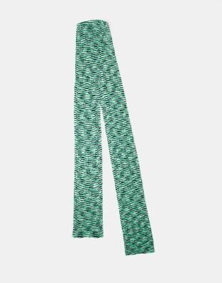 Collusion Unisex Skinny Scarf In Green Tie Dye