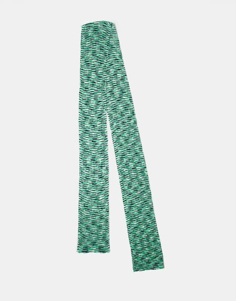 COLLUSION Unisex skinny scarf in green tie dye - view 1