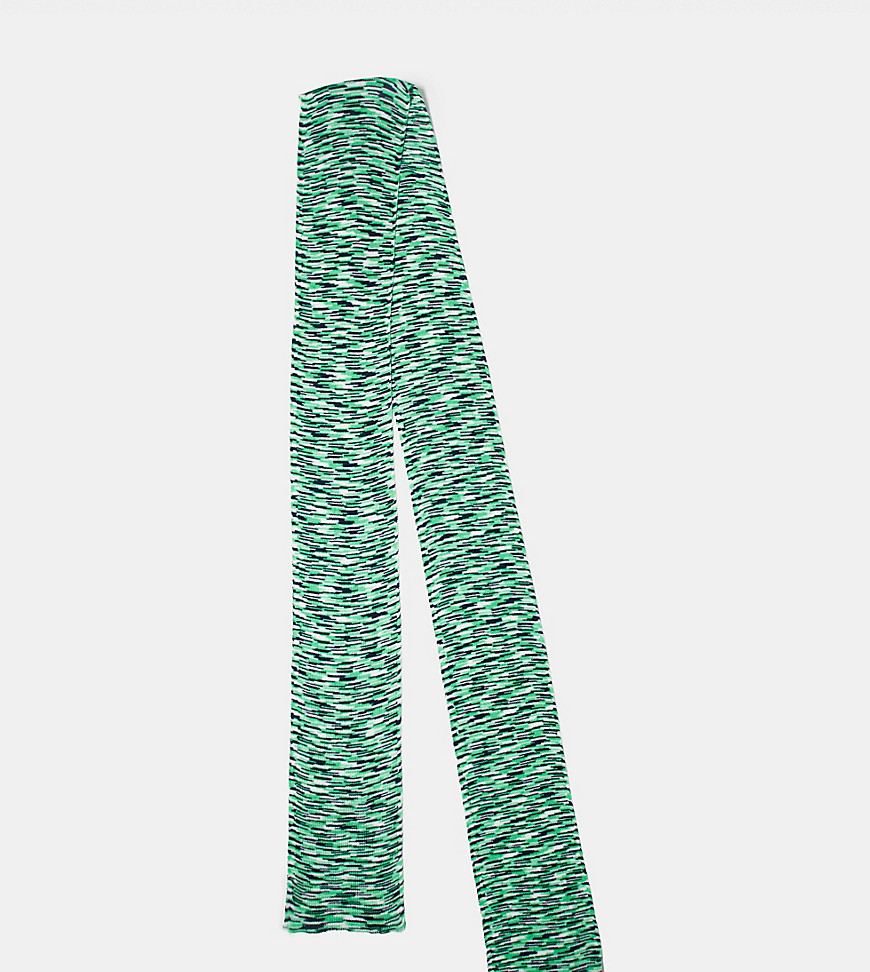 Unisex skinny scarf in green tie dye