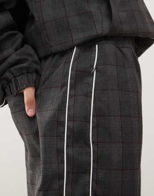 COLLUSION Unisex tailored sweatpants in sporty plaid - part of a set