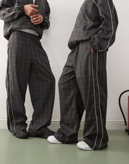 COLLUSION Unisex tailored sweatpants in sporty plaid - part of a set