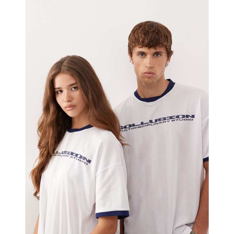 【KOOLOSET】Plain Over Soccer Collar Tee COLLUSION soccer T-shirt in green | ASOS