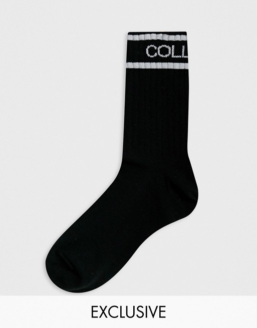 COLLUSION Unisex socks in black