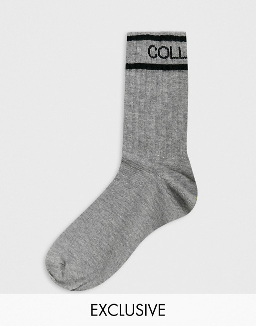COLLUSION Unisex socks in grey