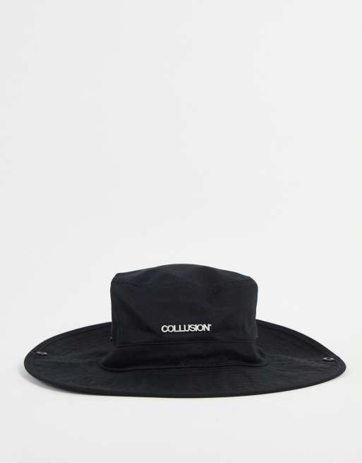 COLLUSION Unisex - Sort bøllehat i cowboy-stil