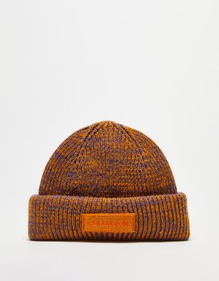 COLLUSION Unisex space dye knit logo fisherman beanie in purple - ASOS Price Checker