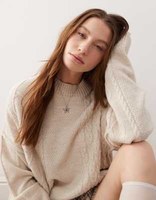 Collusion Unisex Spliced Knit Sweater-white In White