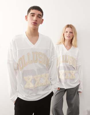 COLLUSION Unisex - Sport-Trikot in Ecru-Weiß