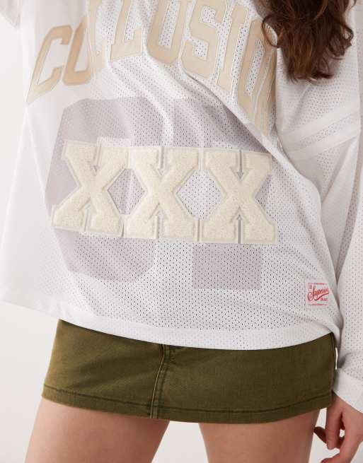 COLLUSION Unisex sports jersey in ecru, 4 of 4