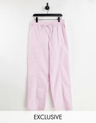 COLLUSION Unisex straight leg trouser in pink - ASOS Price Checker