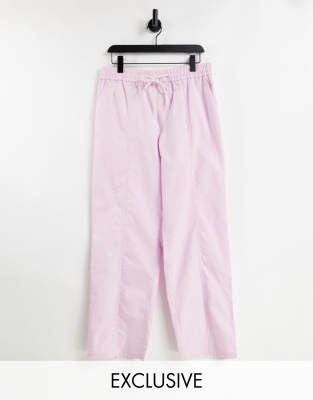 COLLUSION Unisex straight leg trouser in pink - ASOS Price Checker