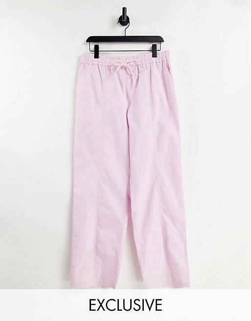 COLLUSION Unisex straight leg trouser in pink