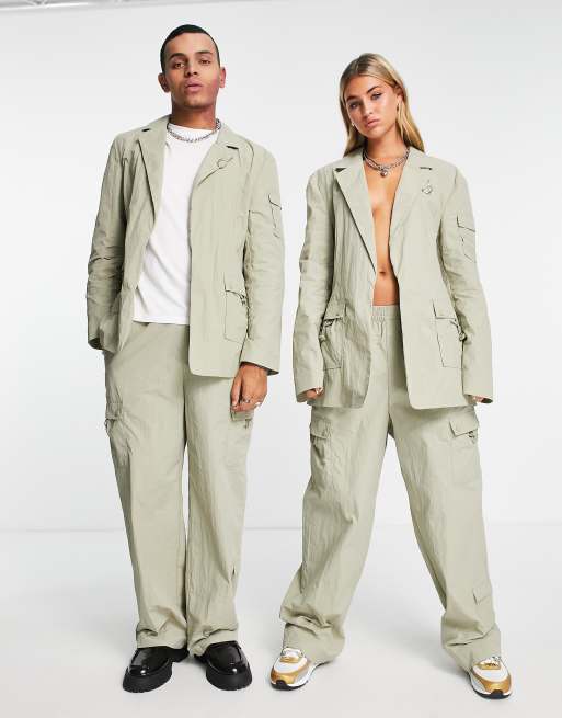 Unisex Minimal Slim Leg Suit Pants