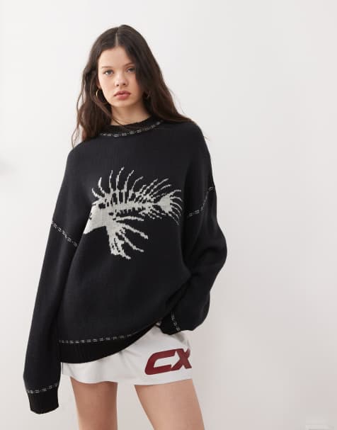 COLLUSION Unisex – Strickpullover mit Fischgräten-Muster - view 1