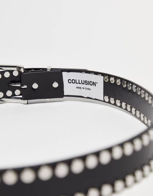 COLLUSION Unisex studded belt in black | ASOS