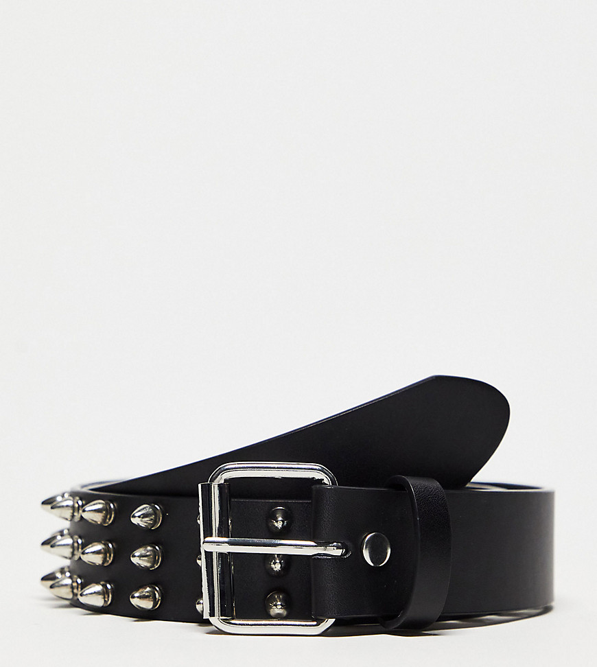 COLLUSION Unisex studded belt in black